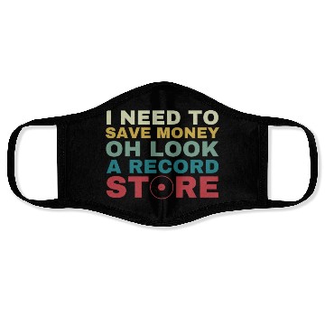 Discover Look A Record Store Funny Vinyl Collecting LP Face Masks