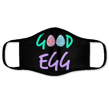 Discover Good Egg Green Purple Text Face Masks