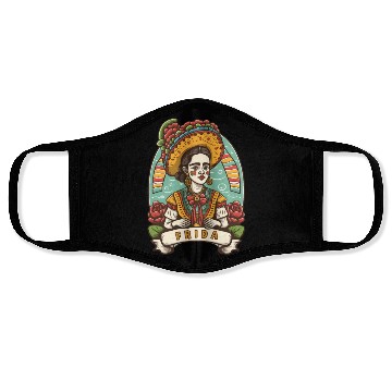 Discover Frida Kahlo Floral Portrait Funny Cinco De Mayo Face Masks
