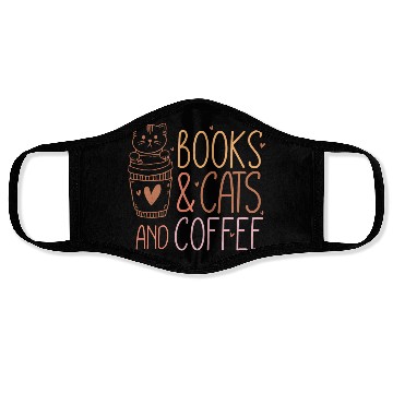 Discover Books Cat Coffee Face Masks