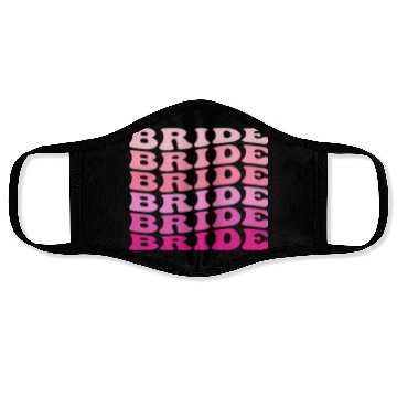 Discover Retro BRIDE Face Masks Wedding pink Bridal Party Face Masks