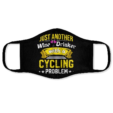 Discover Wine Drinker with Cycling Problem Wine Lover Funny Face Masks