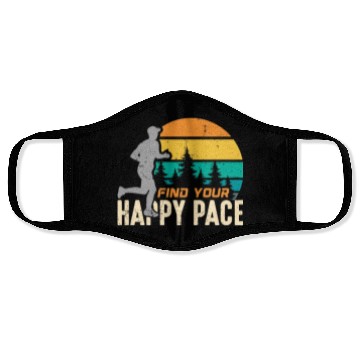 Discover Trail Running Find Your Happy Pace Retro Running Face Masks