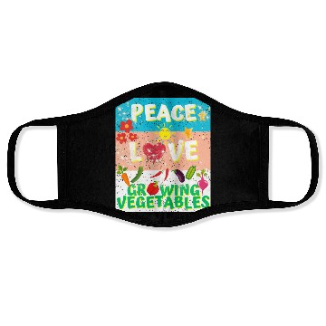 Discover Peace love Vegetables design for him cool Face Masks