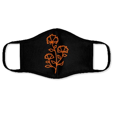 Discover flower line art vector Face Masks