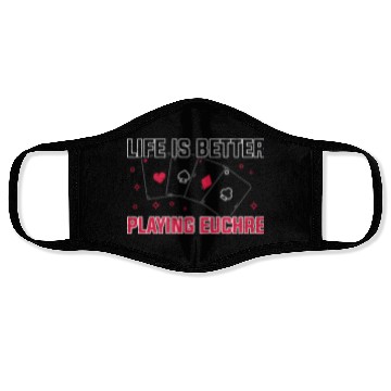 Discover Life Better Playing Euchre Player Poker Euchre Face Masks