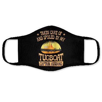 Discover Tugboat Spoiled Tugboat Captain Husband Sailing Face Masks