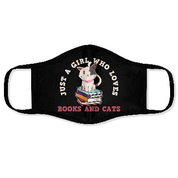 Discover Book Cat Book Lover Cat Lover Face Masks