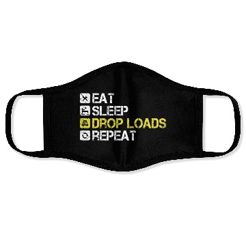Discover Eat Sleep Drop Loads Repeat Truck Driver Face Masks