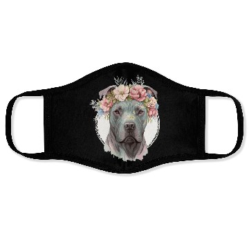 Discover Cute Cane Corso Flower Crown Pet Dog Puppy Face Masks