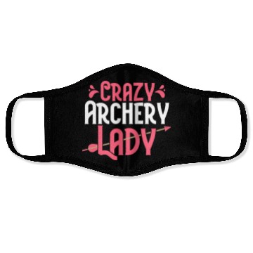 Discover Crazy Archery Lady Bow & Arrows Target Archer Face Masks