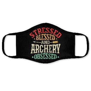 Discover Stressed Blessed And Archery Obsessed Bow & Arrows Face Masks