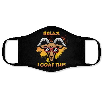 Discover Relax i goat this funny goat pun Face Masks