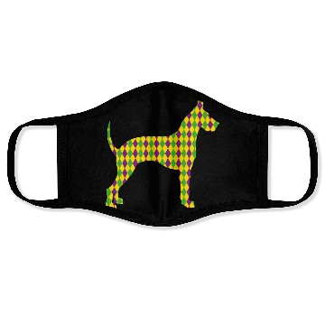Discover Harlequin Great Dane Silhouette Face Masks