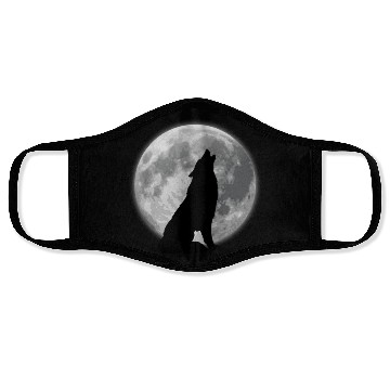 Discover Halloween Wolf Moonlight Wildlife Animal Design. Face Masks