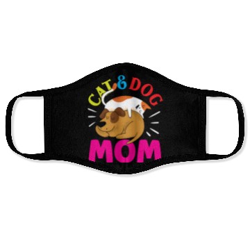 Discover Cat And Dog Mom Girl Cats Dogs Lover Face Masks