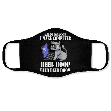 Discover I Are Programmer I Make Computer Beep Boop Cat Face Masks