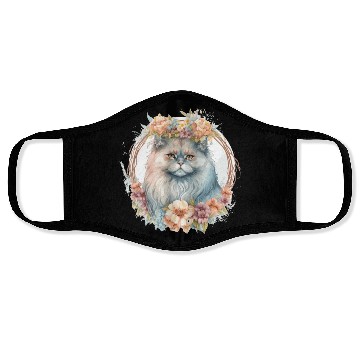 Discover Cute Persian Cat Flower Crown Cats Pet Kitten Face Masks