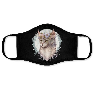 Discover Cute LaPerm Cat Flower Crown Cats Pet Kitten Face Masks