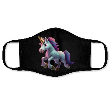 Discover magic unicorn cartoon horse pony Face Masks