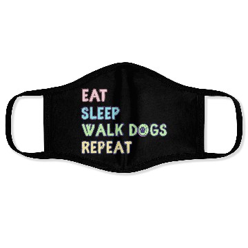 Discover Eat Sleep Walk Dog Repeat Walking Face Masks