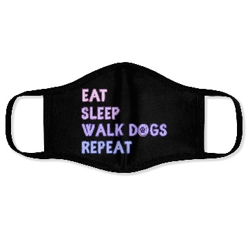 Discover Eat Sleep Walk Dog Repeat Walking Face Masks