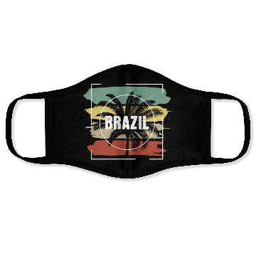 Discover Brazil Artistic Palm Tree Retro Face Masks