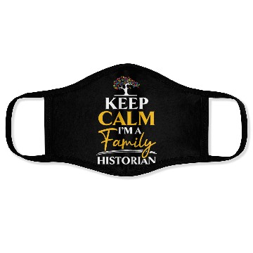 Discover Keep Calm I'm A Family Historian Genealogist Face Masks