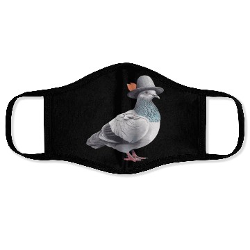 Discover Pigeon breeder breeding pigeon racing with hat Face Masks