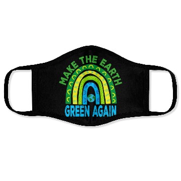 Discover Make the Earth Green Again Rainbow Earth Day Face Masks