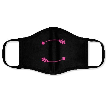 Discover Don't Look Back Hot Pink Arrow, Motivational Quote Face Masks