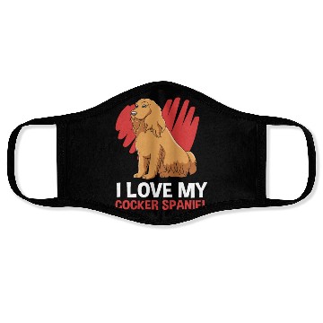 Discover Dog Lover I Love My Cocker Spaniel Face Masks