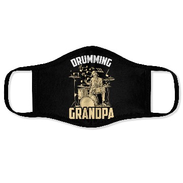 Discover Drumming Grandpa Drummer Drum Intrument Lover Face Masks