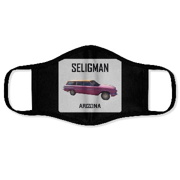 Discover Old car city of Seligman in Arizonna, US Route 66 Face Masks