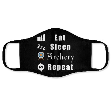 Discover Eat Sleep Archery Repeat red Face Masks