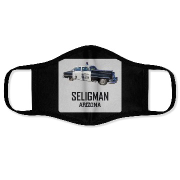Discover Old car city of Seligman in Arizonna, US Route 66 Face Masks
