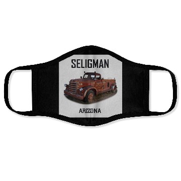 Discover Old car city of Seligman in Arizonna, US Route 66 Face Masks