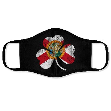 Discover Florida Flag shamrock Irish st Patrick s Day Face Masks