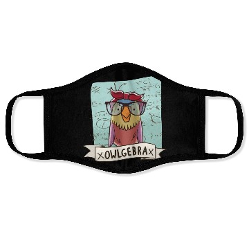 Discover Owlgebra Owl Nerd Math Teacher Face Masks