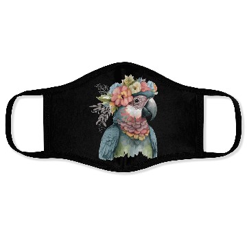 Discover Cute Parrot Macaw Bird Flower Crown Pet Birds Face Masks
