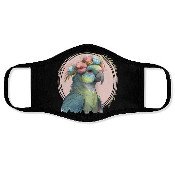 Discover Cute Hahn's Macaw Bird Flower Crown Pet Birds Face Masks