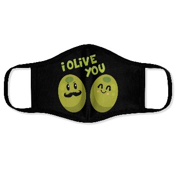 Discover Green olives valentine olive you Face Masks