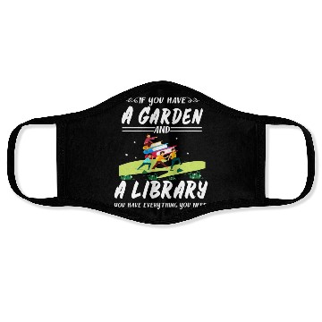 Discover Cute Library Librarian Gardening Face Masks Book