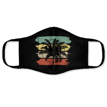 Discover Saint Lucia Palm Tree Retro Artistic Face Masks