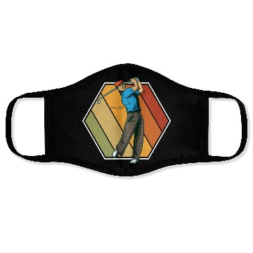 Discover Golf Vintage Rectangle Retro Face Masks