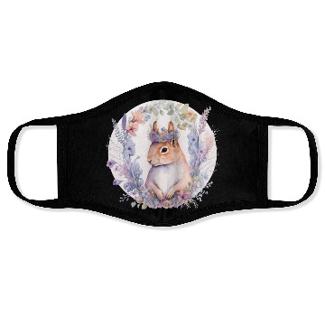 Discover Cute Squirrel Flower Crown Animal Lovers Face Masks