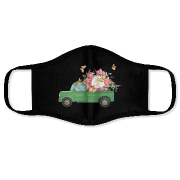 Discover Truck Flower Sublimation Face Masks