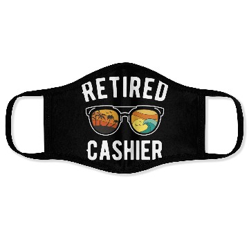 Discover Retired Cashier Beach Vacation Design Face Masks