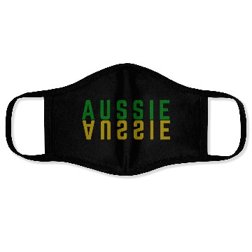 Discover Aussie text, Australian lovers design Face Masks