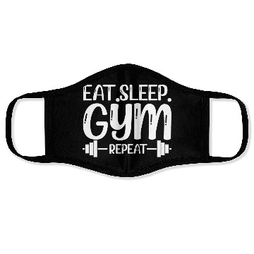 Discover Eat sleep gym repeat Face Masks